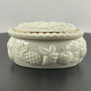 1998 Lenox The Fruits of Life KEEPSAKE TRINKET BOX 24K Gold Trim